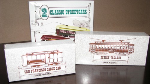 2 Classic Streetcars HO scale Desire Street Trolley San Francisco Cable Car - Picture 5 of 6
