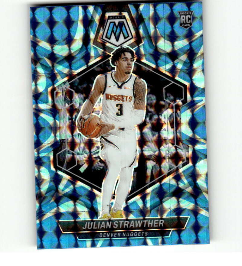 2023-24 Panini Mosaic Mosaic Reactive Blue #214 Julian Strawther RC Rookie Nugge