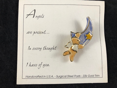 #ad #ad Vintage 1998 Art To Wear Bear Angel Pin Brooch 22k Gold Trim by K.A. Hinton $6.95