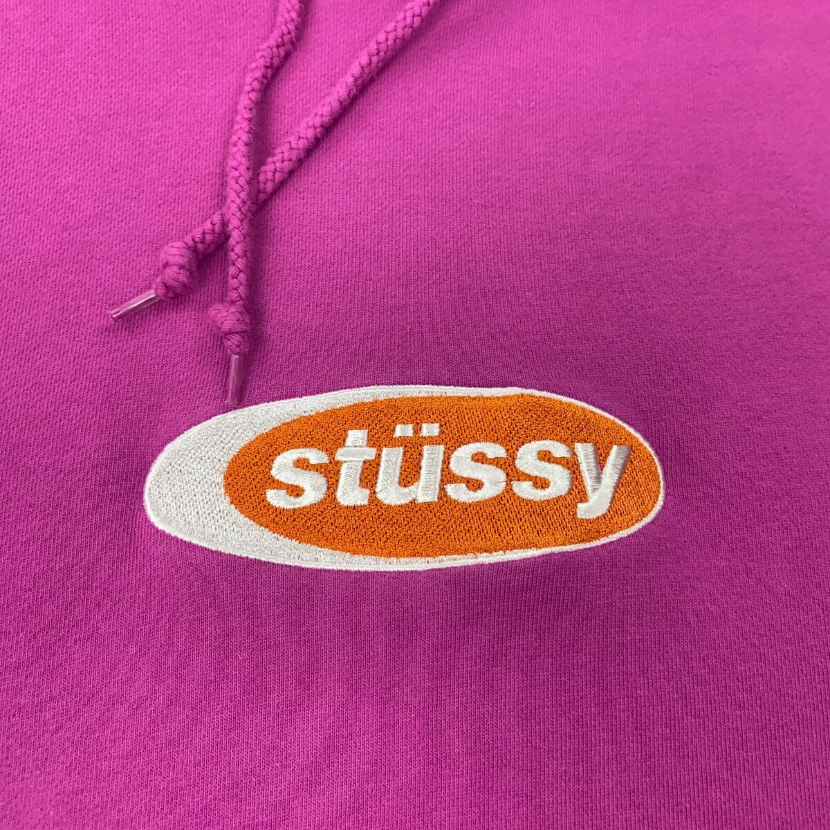 Stussy Oval App. Hoodie Mens XL Magenta Sweatshirt