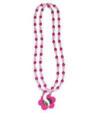 New Children's Best Friends Hot Pink Silver Pearl Beads Girls Necklace Set 0f 2