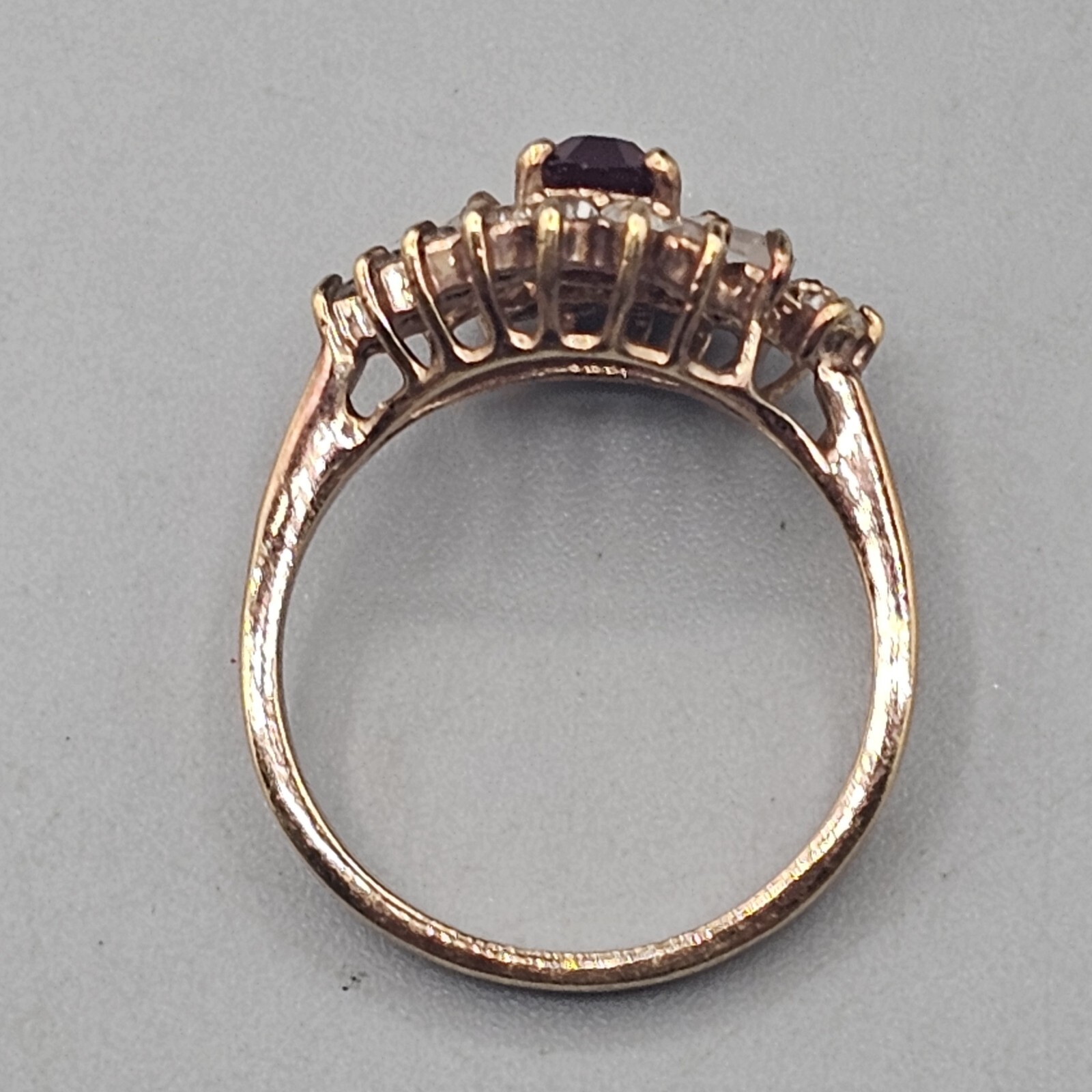 18k Yellow Gold Plated Simulated Ruby Ring Size 7… - image 8