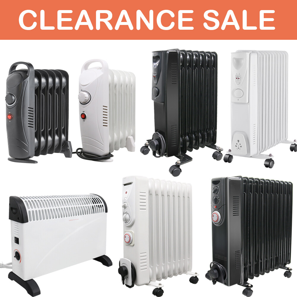 Electric Oil Filled Radiator Portable Convector Heater White Black