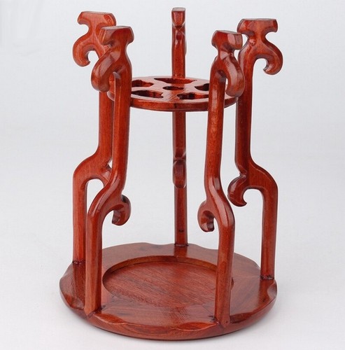 Rosewood Bonsai Stand Ceramic Teapot Vase Flower Rack Base Desktop Collection - Picture 4 of 4