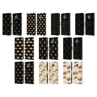 OFFICIAL HAROULITA CELESTIAL GOLD LEATHER BOOK WALLET CASE FOR MOTOROLA PHONES