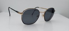 Vintage Berdel Menphis Black Gold Oval Sunglasses FRAMES ONLY Italy