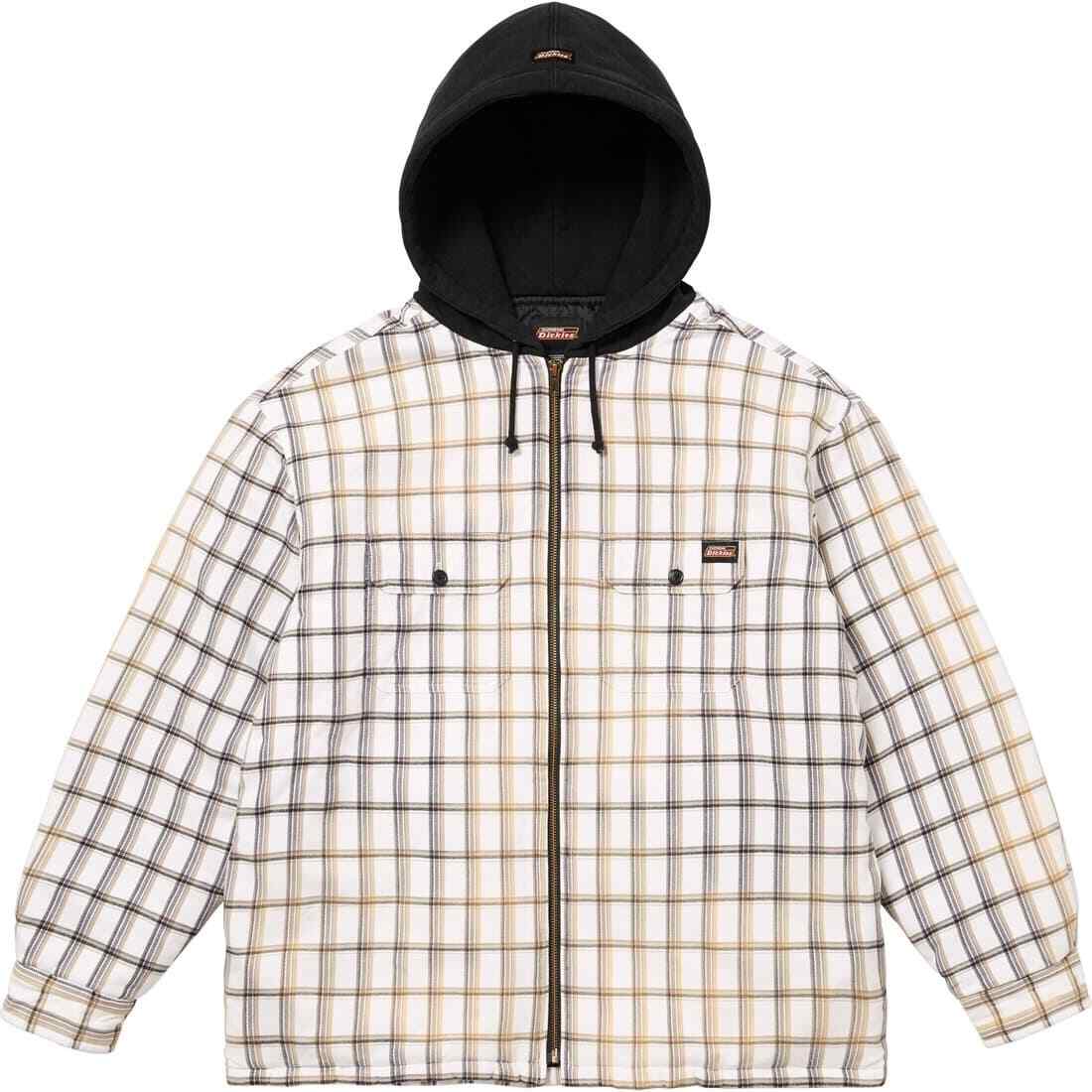 Supreme Dickies Plaid Hooded Zip Up Shirt 2colors White Supreme Dickies Plaid Hooded Zip Up Shirt 2colors White