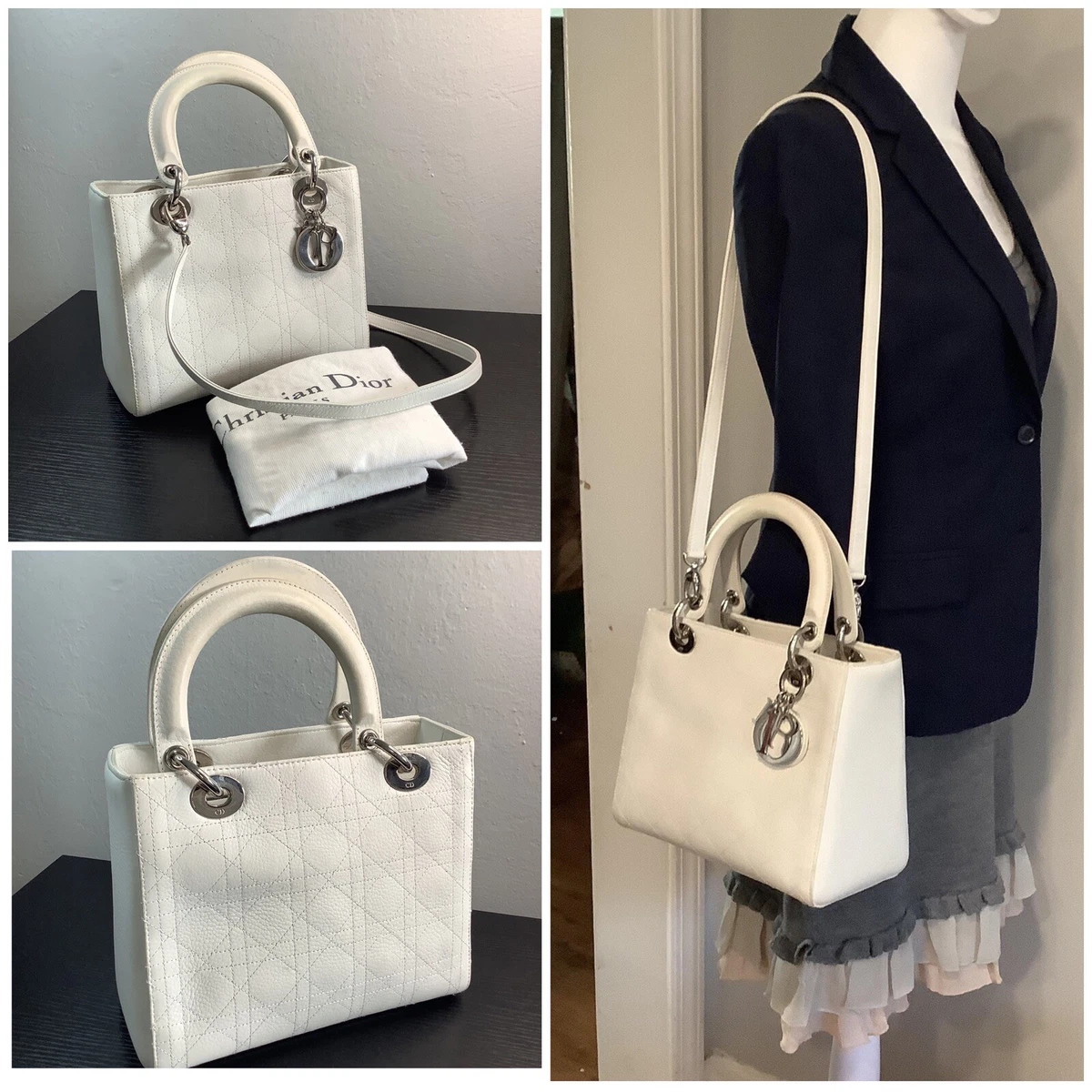 Dior 2020 White Leather Large Bobby Crossbody Bag