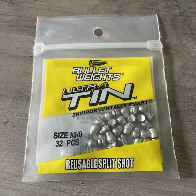 Bullet Weights Ultra Thin Reusable Split Shot Size #3/0 32 Pieces