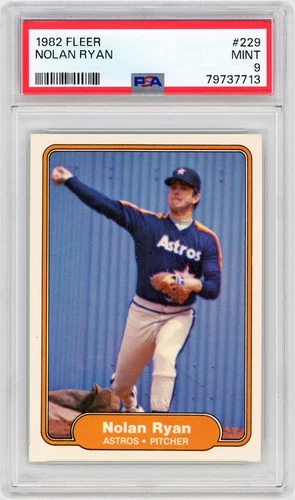 1982 Fleer #229 Nolan Ryan Houston Astros - Hall of Fame / MINT PSA 9 *7713