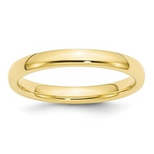10K Yellow Gold 3mm Comfort Fit Wedding Band Solid Ring Sizes 4 - 14
