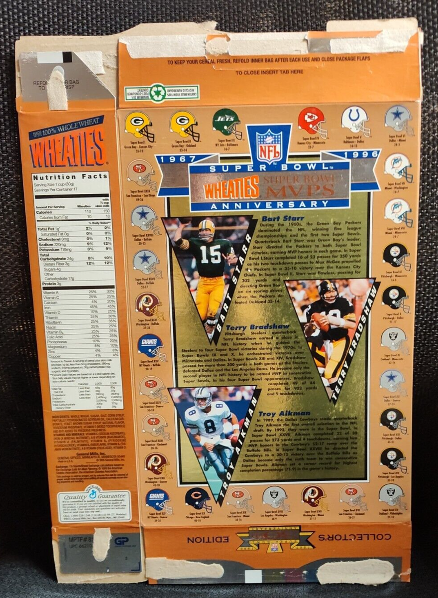 1996 Wheaties Super Bowl 30th Anniversary Collector's Edition