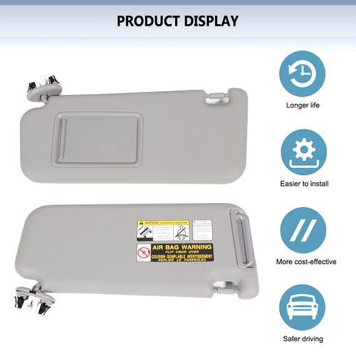 Sun Visor LEFT Driver GRAY for 2006 2007 2008 2009 2010 2011 2012 Toyota RAV4 - Picture 6 of 15