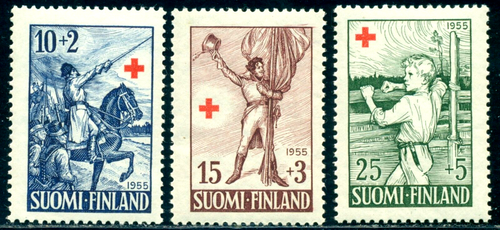 1955 Red Cross,Hero Epic,Army,soldiers,General von Chub,horse,Finland,447 ,MNH - 第 1/1 張圖片
