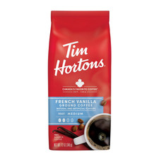 Tim Hortons French Vanilla Flavored Coffee, Medium Roast Ground Arabica, 12 oz B