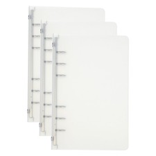 A6 Binder Cover 3Pcs, PP 6 Ring Round Ring Binder Cover Transparent