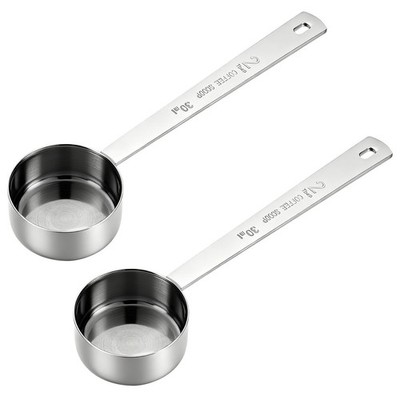 2 PCS 2 Tablespoon Coffee Scoop, Stainless Steel Long Handle Measuring Spoon ...