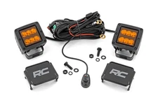 Rough Country 2 Inch Black Series LED Light Pods | Spot | Amber - 70903A