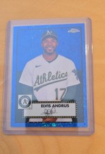 2021 Topps Chrome Platinum - Elvis Andrus #337 Blue Mini-Diamond Refractor /199