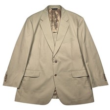 Brooks Brothers Blazer Mens 46R Tan Brookscool Poplin Sport Coat Two Button Vtg