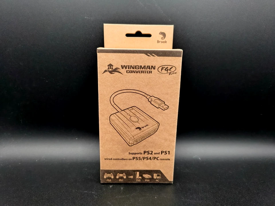 Brook Wingman FGC Retro – PS1 & PS2 Controller for PS5, PS4, PC Turbo, Remap NEW - Image 2 of 4