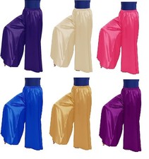 Women  s Satin Trousers Casual Loose Elastic Shiny Palazzo Wide Leg Flared Pants
