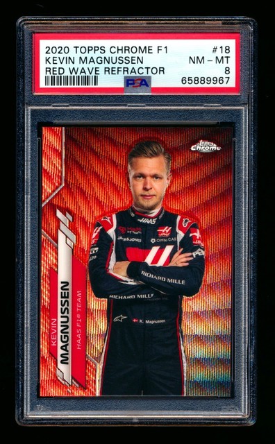 2020 Topps Chrome F1 #18 Kevin Magnussen RC Red Wave Refractor SSP #2/5 PSA 8!