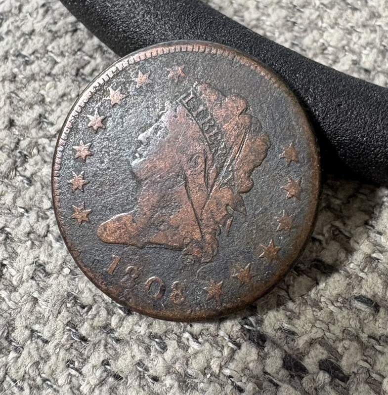 1808 Classic Head Large Cent scratches but good detail