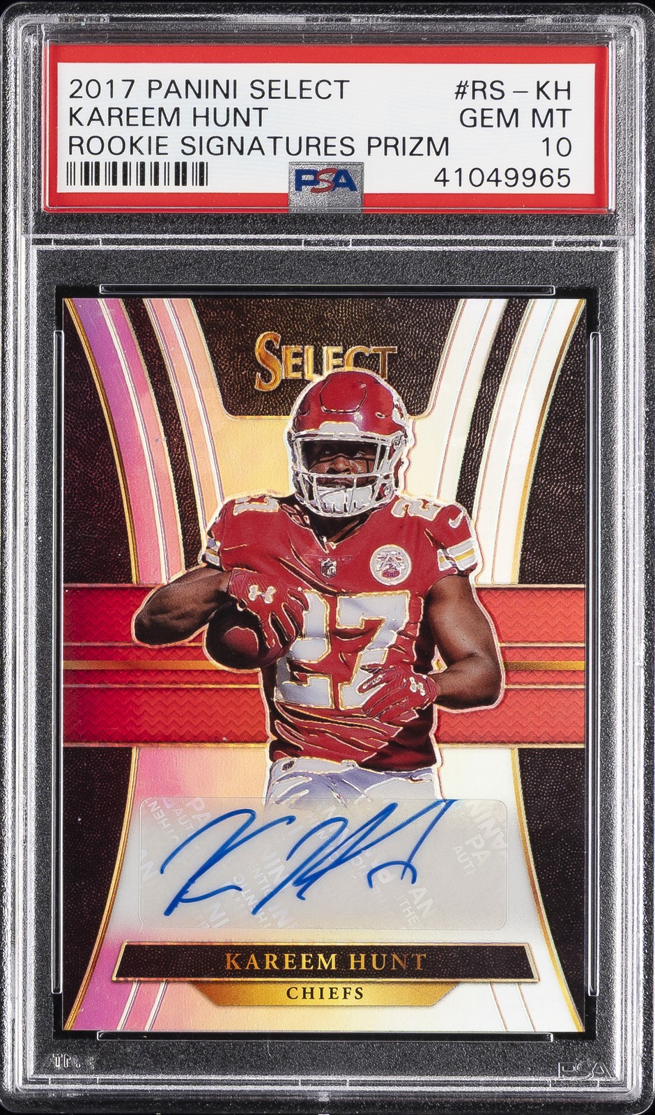Kareem Hunt Panini Select Rookie Signatures Prizm #RSKH Base