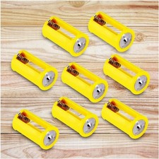 8 Pcs AA to Size D Battery Adapters Converter Cases Plastic Parallel Yellow