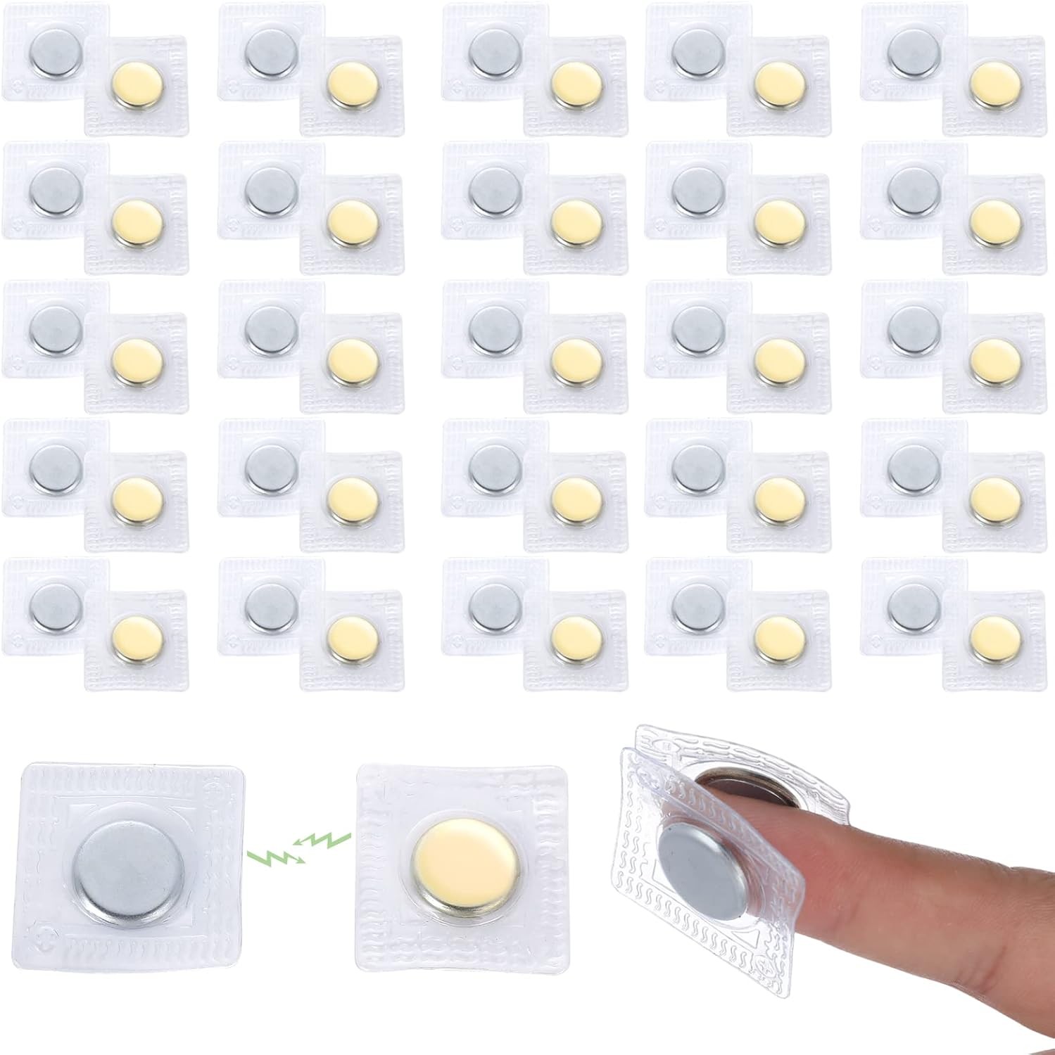 20 Pairs Hidden Sew Magnetic Snap, Invisible Purse Closure Fastener Magnetic Sn