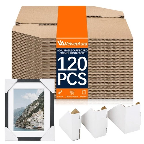 VelvetAura Cardboard Corner Protectors 120 Pack - product listing photo