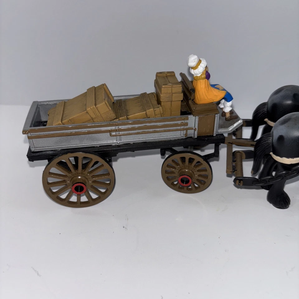 Vintage 1991 Ertl Die Cast Horse Drawn Wagon #8 With Rider & Crates - Image 2 of 4