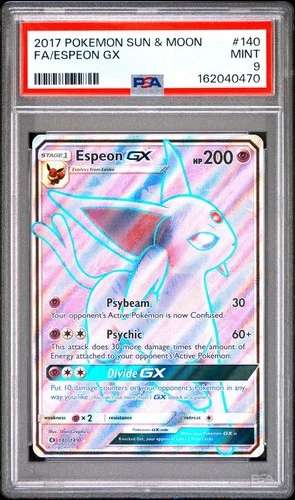 PSA 9 Espeon GX #140 Full Art Sun & Moon Pokemon 2017