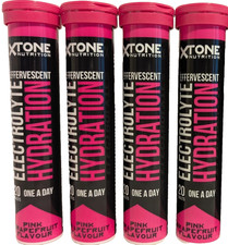 Electrolyte Magnesium Hydration Tabs Pink Grapefruit 4 x 20 Effervescent🆕X-Tone
