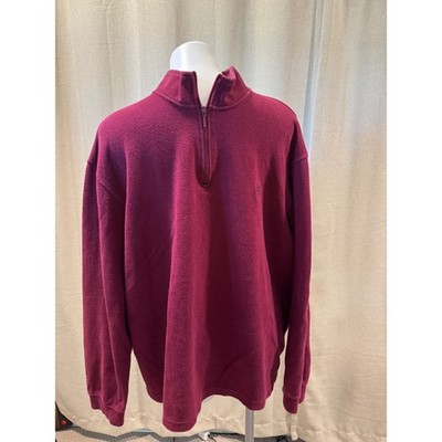 Chaps Est. 1978 XXL 1/4 Zip Pullover Sweater Burgundy Cotton Blend