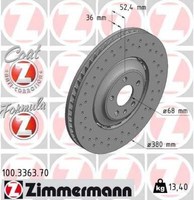 2X Bremsscheibe Zimmermann 100.3363.70 2 Bremsscheiben Vorderachse Vorne