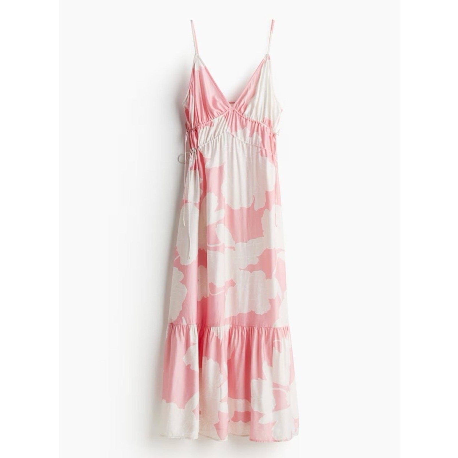 NWT H&M Pink Drawstring Detail Maxi Dress Sz M