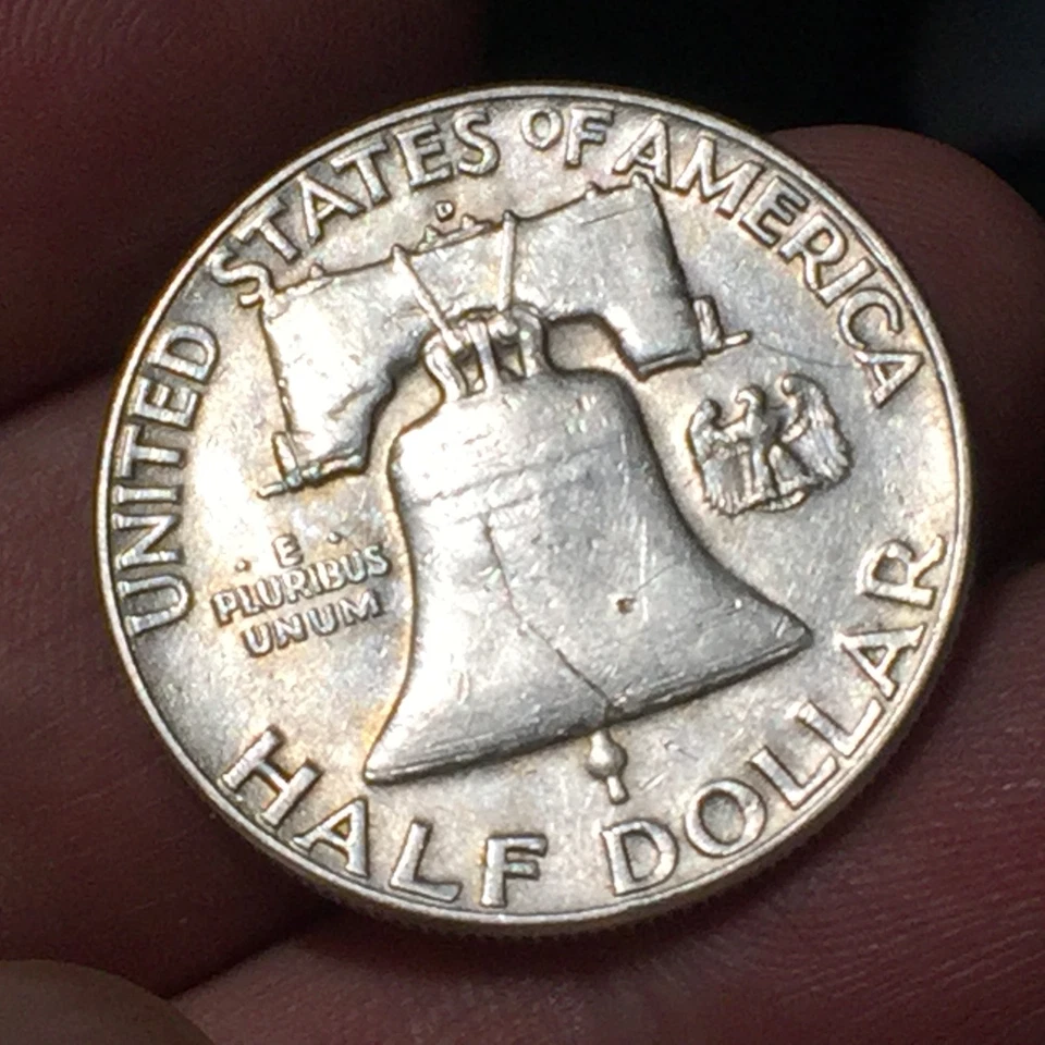 STATI UNITI -MEZZO DOLLARO "FRANKLIN" -HALF DOLLAR 1961 - ARGENTO '900 CAMPANA - Immagine 2 di 2