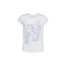 adidas Essential Short Sleeve Crew Neck T-Shirt Youth Girls White Casual Tops GB