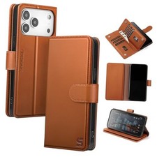 Compatible with iPhone 17 Pro Wallet Case with iPhone 17 Pro - 6.3" Light Brown
