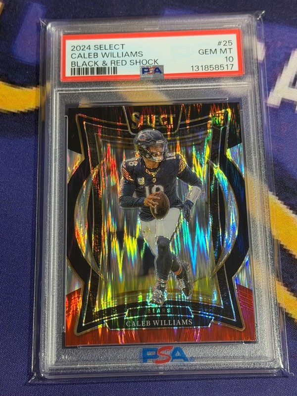 2024 Select - Concourse Caleb Williams #25 Black & Red Shock Prizm (RC) PSA 10