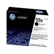 HP 55X Black High Yield Toner Cartridge, Prints Up to 12,500 Pages CE255X 