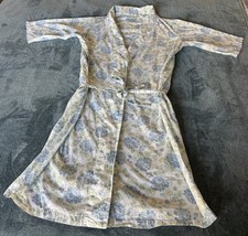 Laura Ashley Long Floral Cotton Dressing Night Robe Sz L Hydrangeas Cottagecore