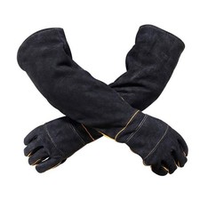 Animal Handling Anti-bite/Scratch Gloves for Dog Cat Bird Parrot Pet Black 