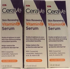 CeraVe Skin Renewing Vitamin C Serum with Hyaluronic Acid - 30ml 3 PACKS