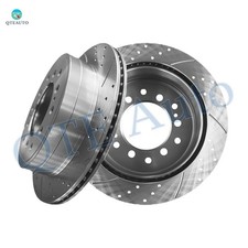 Rear 312mm Drilled Slotted Brake Disc Rotors For 2001-2007 Toyota Sequoia