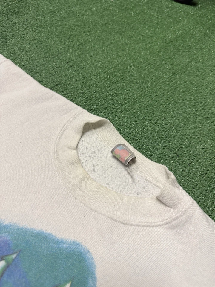 Sudadera de esquí vintage años 90 Disney Mickey Mouse mediana blanca bordada MARCADA Foto 4 de 4