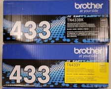 New Genuine Factory Sealed Brother TN-433 Yellow and Cyan Toners 433 - DAMAGE