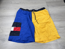 Vintage Tommy Hilfiger Shorts Mens XL Blue Colorblock Mesh Lined Swim Trunks
